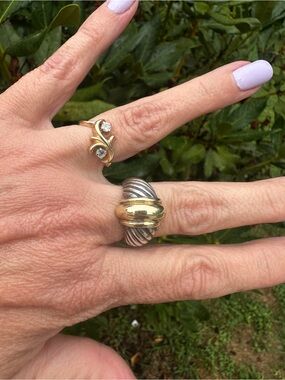 Gold and Silver Two-Tone  David Yurmin Ring - Women's Jewelry